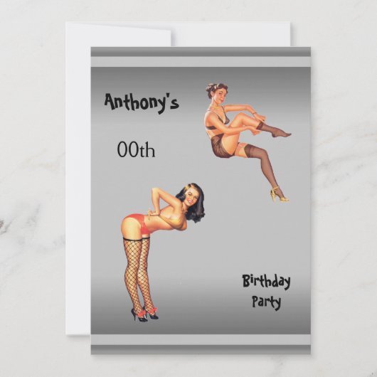 Invitation Fête d'anniversaire pour hommes de n'importe quel  (Devant)