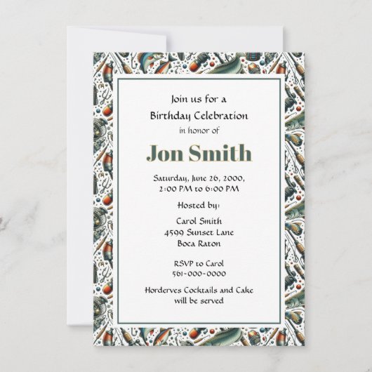 Invitation Fête d'anniversaire pour la fête des pêcheurs (Devant)