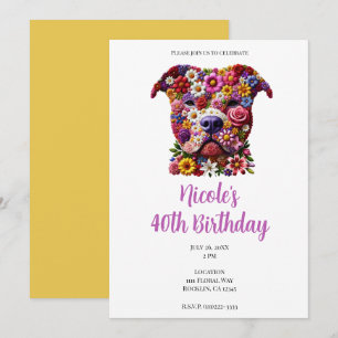 Invitation Fête d'anniversaire pour l'amour des chiens Pit Bu