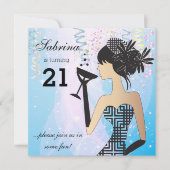 Invitation Fête d'anniversaire pour le nom et l'âge des dames (Devant)