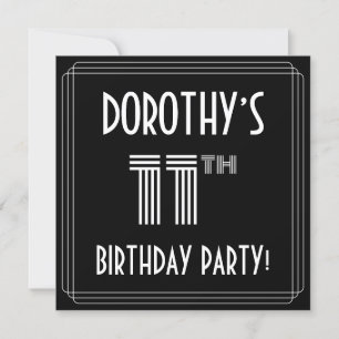 Invitation Fête d'anniversaire pour les 11 ans : Style Art dé