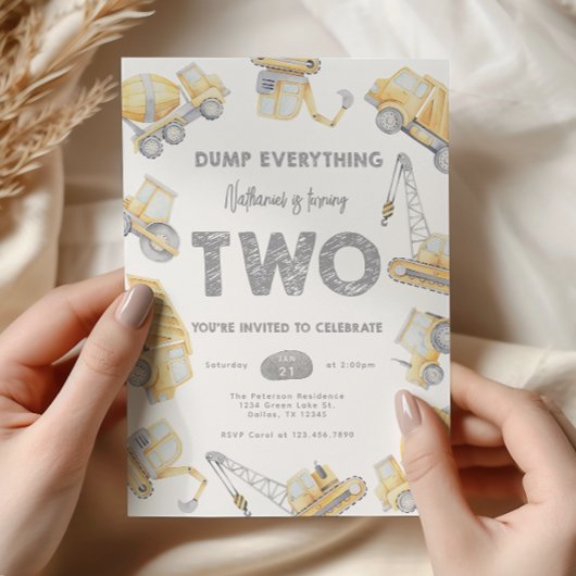 Invitation Fête d'anniversaire pour les 2 ans de Construction