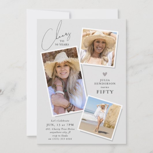 Invitation Fête d'anniversaire pour les 3 ans (Devant)