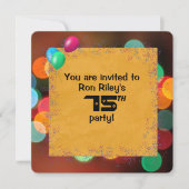 Invitation Fête d'anniversaire pour les 75 ans (Devant)