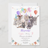 Invitation Fête d'anniversaire pour les chiens (Devant)