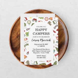 Invitation Fête d'anniversaire pour les petits campeurs heure