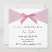 Invitation Fête d'anniversaire pour les seize ans avec un arc (Dos)