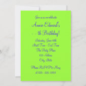 Invitation Fête d'anniversaire pour n'importe quel nombre de  (Dos)