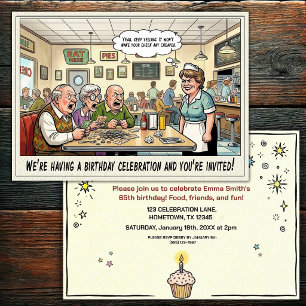 Invitation Fête d'anniversaire pour personnes âgées