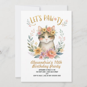 Invitation Fête d'anniversaire pour petite fille de 10 ans am