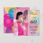 Invitation Fête d'anniversaire pour ses 60 ans (Devant / Derrière)
