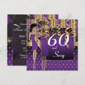 Invitation Fête d'anniversaire pour ses 60 ans (Devant / Derrière)