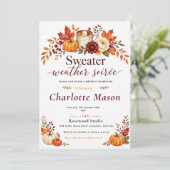 Invitation Fête d'anniversaire pour temps de pull-over (Debout devant)