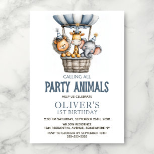 Invitation Fête d'anniversaire pour tous les fêtards 1er anni