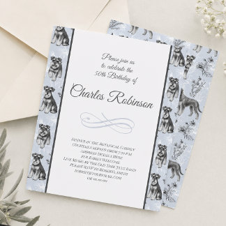 Invitation Fête d'anniversaire pour un amateur de Schnauzer v