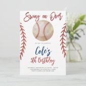 Invitation Fête d'anniversaire pour un swing de baseball (Debout devant)