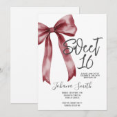 Invitation Fête d'anniversaire pour une adolescente de seize  (Devant / Derrière)