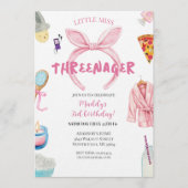 Invitation Fête d'anniversaire pour une fille de 3 ans Threen (Devant)