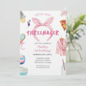 Invitation Fête d'anniversaire pour une fille de 3 ans Threen (Debout devant)