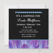 Invitation Fête d'anniversaire pourpre bleue de surprise de (Dos)