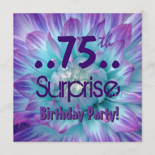 Invitation Fête d'anniversaire pourpre bleue de surprise de