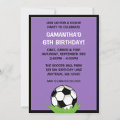 Invitation Fête d'anniversaire pourpre de fille de ballon de (Devant)