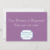 Invitation Fête d'anniversaire pourpre de princesse de (Dos)