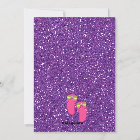 Invitation Fête d'anniversaire pourpre de spa de manucure de (Dos)