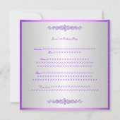 Invitation Fête d'anniversaire pourpre élégante de roses (Dos)