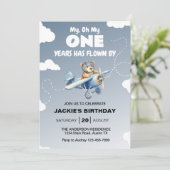Invitation Fête d'anniversaire premier avion (Debout devant)