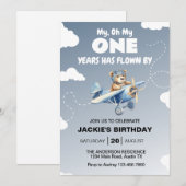 Invitation Fête d'anniversaire premier avion (Devant / Derrière)