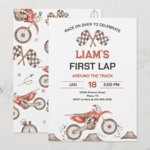 Invitation Fête d'anniversaire Premier Tour de moto sur terre