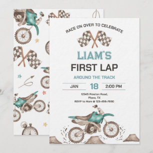 Invitation Fête d'anniversaire premier tour de moto tout-terr
