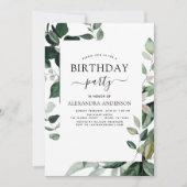 Invitation Fête d'anniversaire Printemps Botanique Verdure In (Devant)