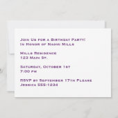 Invitation Fête d'anniversaire psychédélique personnalisée de (Dos)