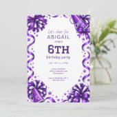 Invitation Fête d'anniversaire Purple Cheer (Debout devant)