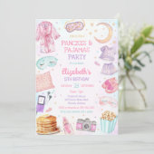 Invitation Fête d'anniversaire Pyjama et Crêpes (Debout devant)