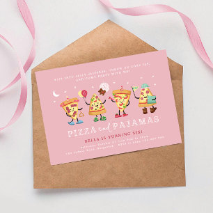 Invitation Fête d'anniversaire Pyjama et Pizza Soirée Pyjama