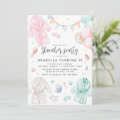 Invitation Fête d'anniversaire pyjama fille (Debout devant)