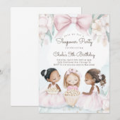 Invitation Fête d'anniversaire Pyjama Party de nuit Cinéma Fi (Devant / Derrière)