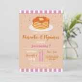 Invitation Fête d'anniversaire Pyjamas et Crêpes (Debout devant)