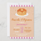 Invitation Fête d'anniversaire Pyjamas et Pancakes Soirée Pyj (Devant)