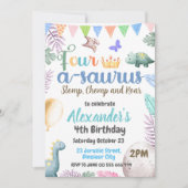Invitation Fête d'anniversaire Quadru-Saurus pour les 4 ans d (Devant)