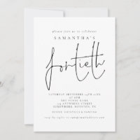 Fête d'anniversaire quarantième élégante script