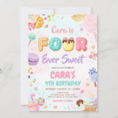 Invitation Fête d'anniversaire quatre fois plus douce (Devant)