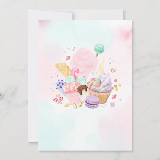 Invitation Fête d'anniversaire quatre fois plus douce (Dos)