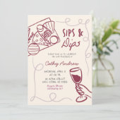 Invitation Fête d'anniversaire Quirky Sips and Dips (Debout devant)