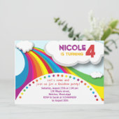Invitation Fête d'anniversaire Rainbow (Debout devant)