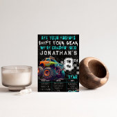 Invitation Fête d'anniversaire Rallye de Monster Truck pour e