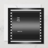 Invitation Fête d'anniversaire rayure noir blanc Nœud (Dos)